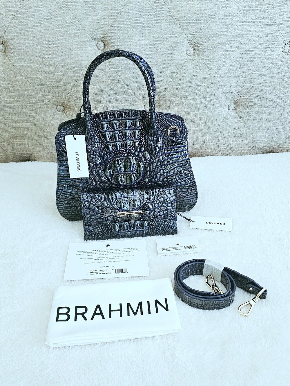 NWT Brahmin ROYAL BLUE Rosetta w/Cordelia Wallet